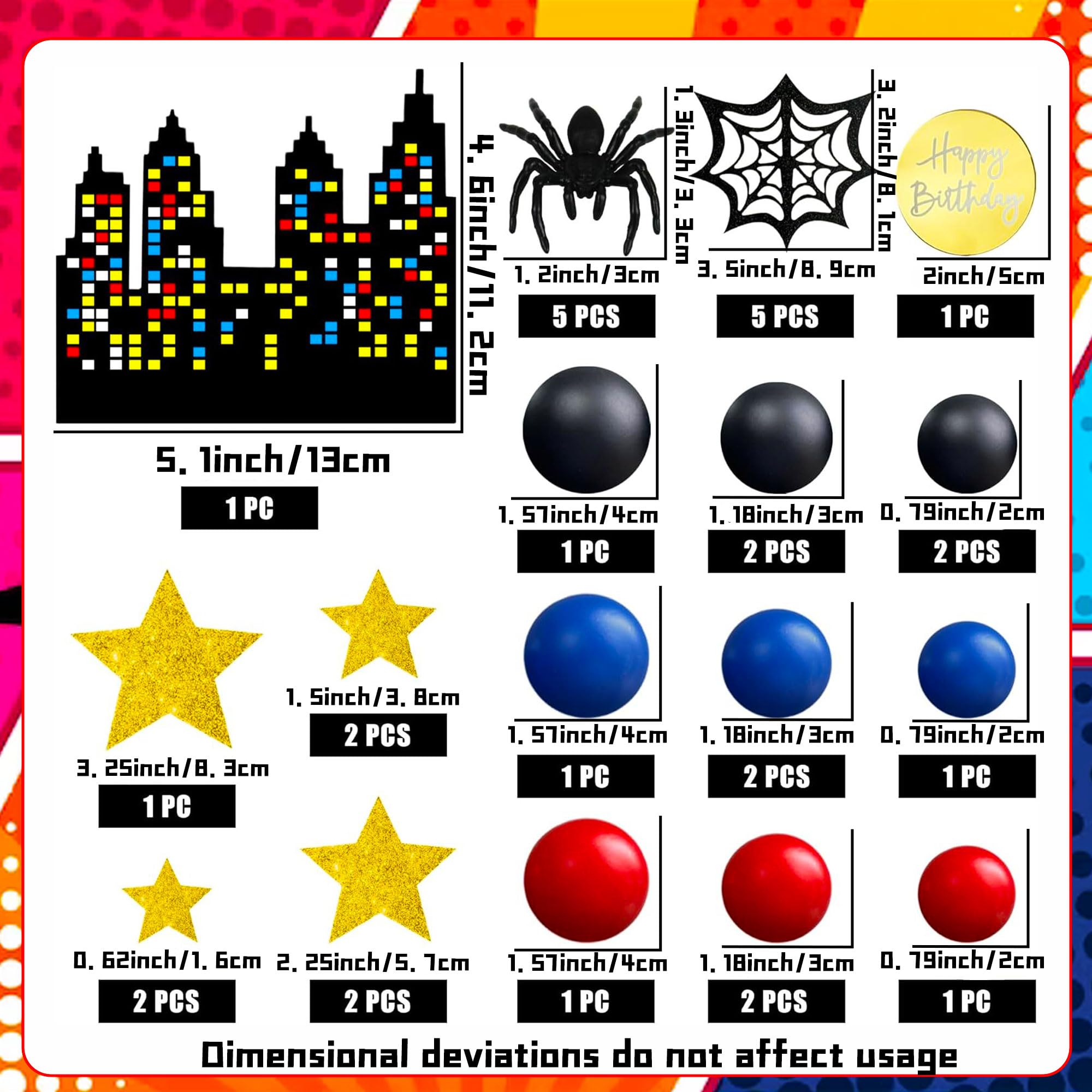 Spider Cake Topper Superhero Themed Birthday Decorations Superhero Birthday Cake Decoration Superhero Party Favors Cupcake Cake Decoration Spider Cake Decoration