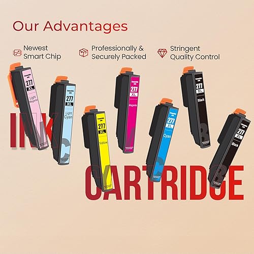 Miniatura 4 de ejet 277 Ink Cartridges Remanufactured for Epson 277XL Ink Cartridges T277XL to use with XP-960 XP-970 XP-850 XP-860 XP-950 Printer(2 Black, 1 Cyan,