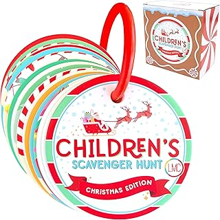 Children's Scavenger Hunt: Christmas Edition - Card Game for Toddlers - Toddler Stocking Stuffers - Holiday-Themed Scavenger Hunt Educational Game for Kids