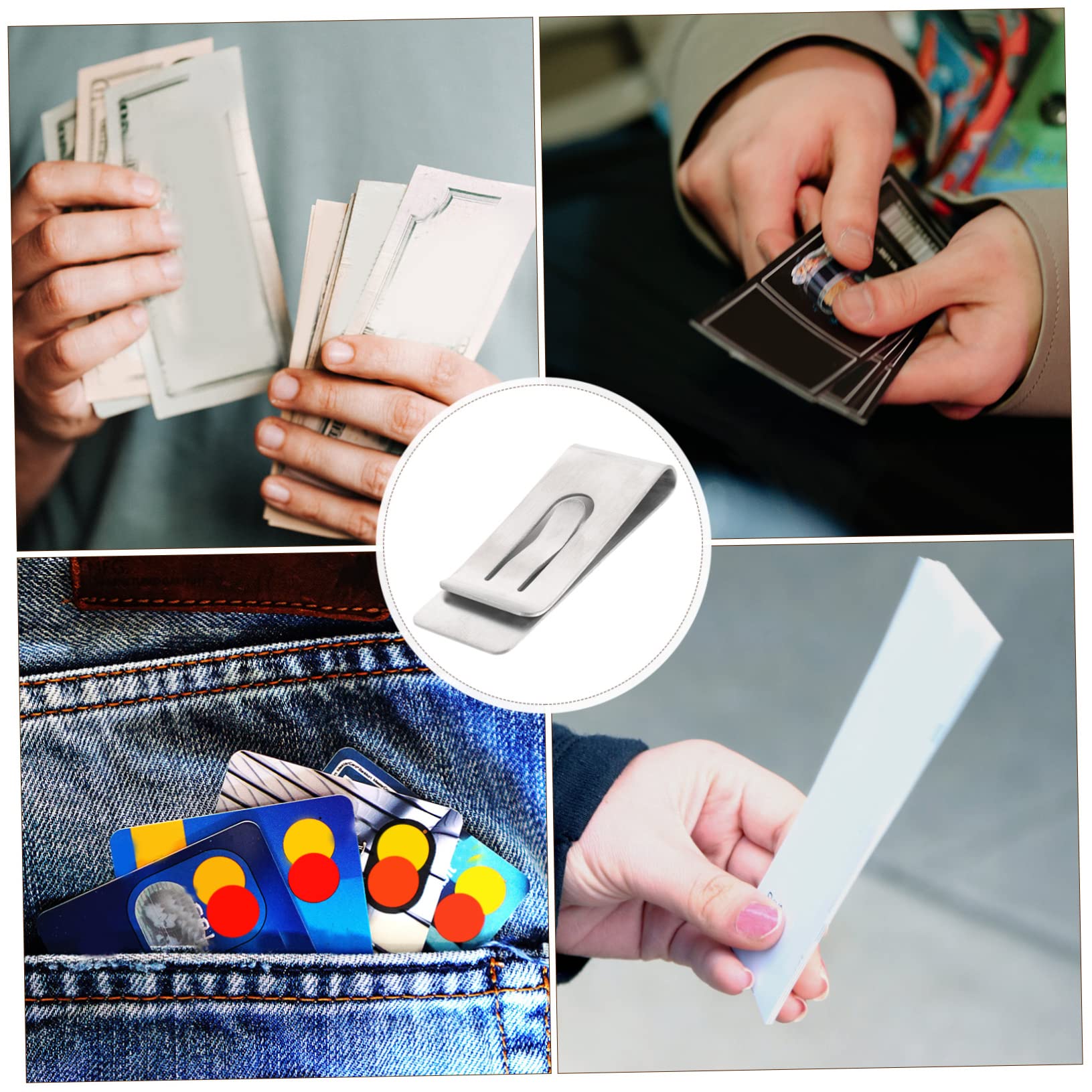 PACKOVE 5 Sztuk Klips Na Pieniądze Klips Do Kart Biurowe Spinacze Do Papieru Pieniądze Klips Do Mocowania Zacisk Do Przechowywania Pieniędzy Mały Klip Klip Do Przechowywania Pieniędzy