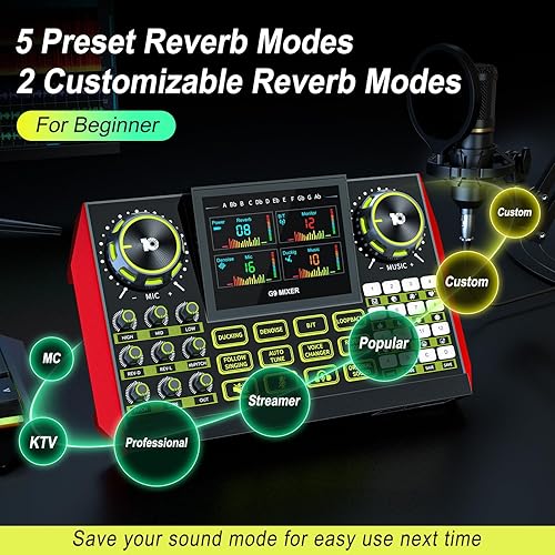 Miniatura 4 de Paquete de equipo de podcast G9 con micrófono de condensador de 0.138 in para PCteléfono, transmisión en vivo, canto y juegos, paquete de micrófono