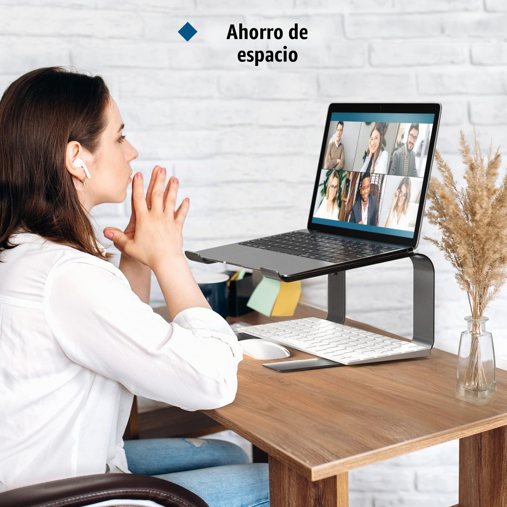 BONTEC Soporte Portátil para Portátil de 10-17 Pulgadas, Soporte de Ordenador Escritorio Ergonómico, Soportar hasta 5 kg, Negro