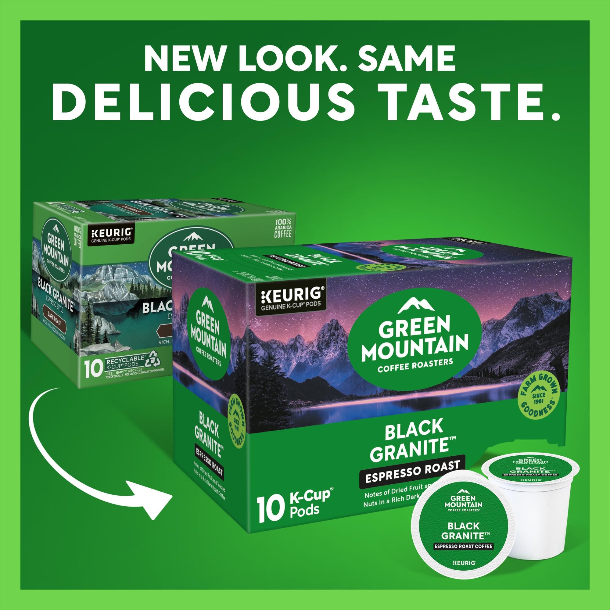 Green Mountain Coffee Roasters Black Granite Keurig Single Serve K-Cup Pods Espresso Style Dark Roast 60 Count 6 Packs of 10 product thumbnail 5