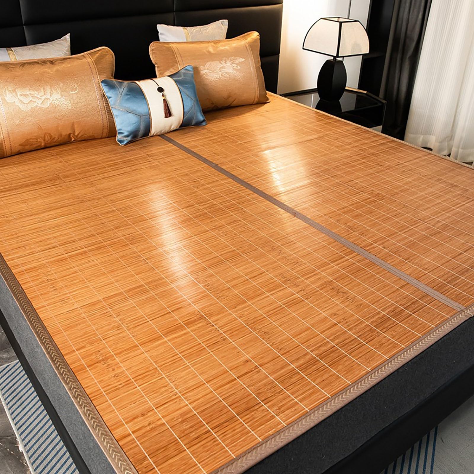 Surmatelas rafraîchissant en Bambou pour l'été – Drap-Housse réversible et Pliable pour dortoir, Bureau, Chambre – 180 x 195 cm (Couleur D) – Idéal pour se rafraîchir par Temps Chaud