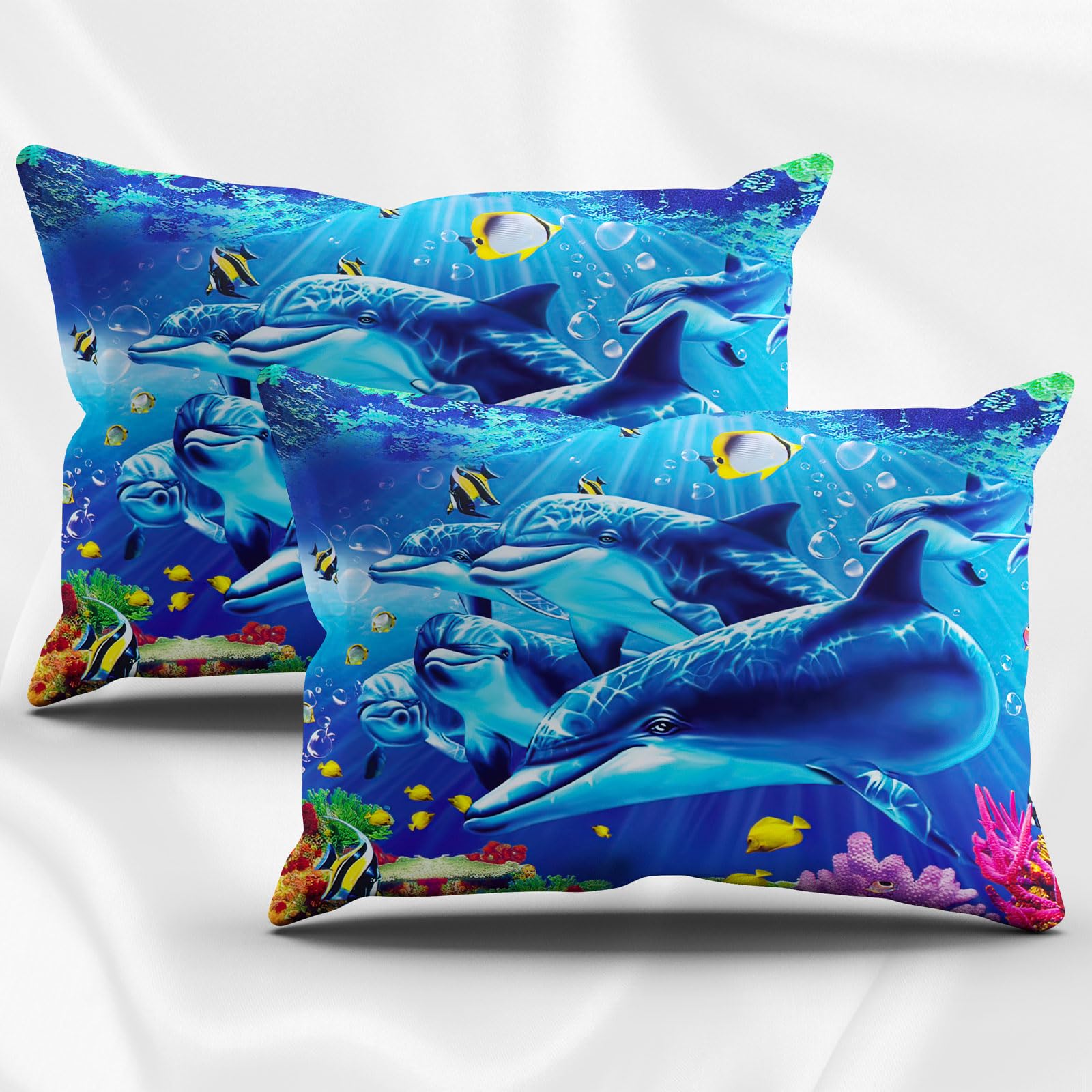 EHAOKK Set Di Biancheria Da Letto Con Animali Marini 3D, Delfino - 12