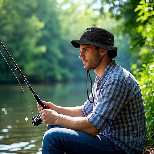 Vista 18 de Clakllie Sombreros de sol para mujeres y hombres, protección UV, sombreros Boonie de verano, safari, selva, sombreros de pesca, sombreros de playa