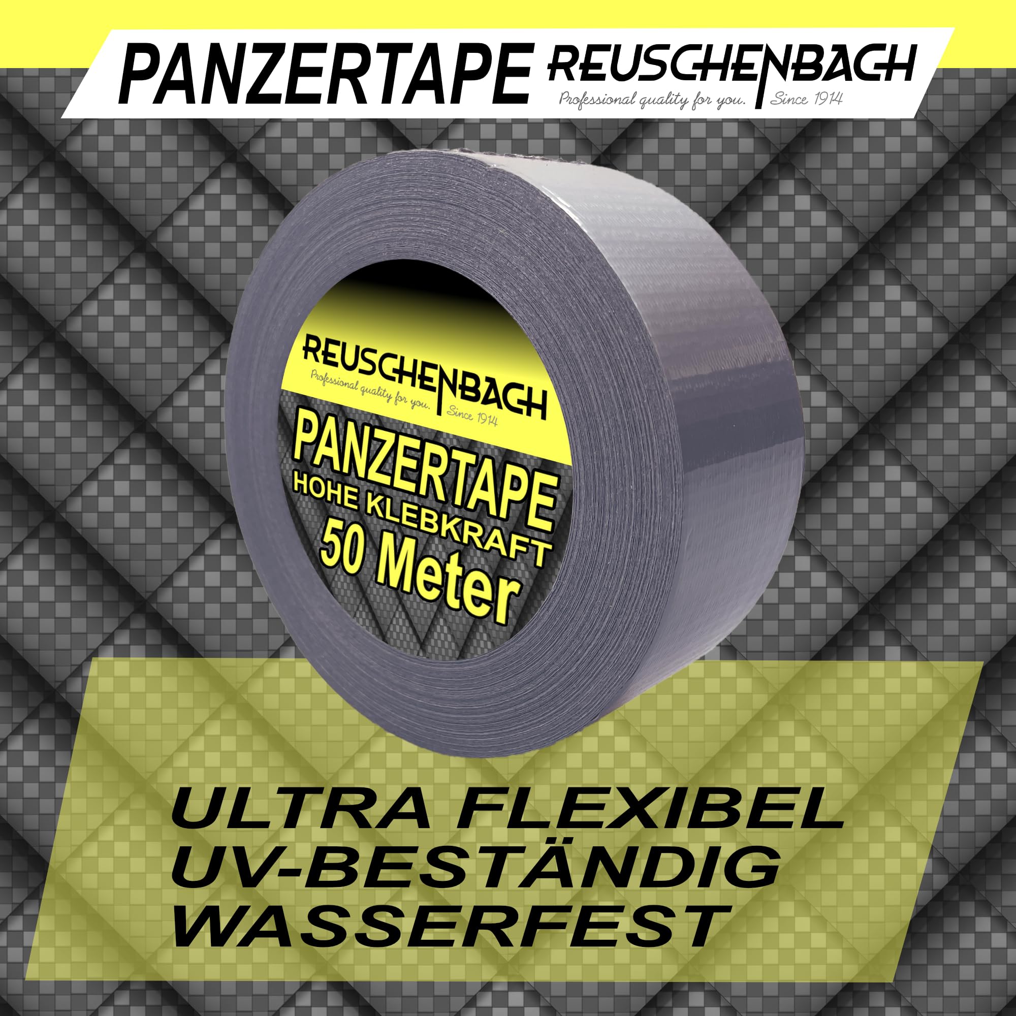 Panzertape Silber Grau 24 Rollen - Gewebeklebeband 48 mm x 50 m, Starkes Duct Tape für Reparaturen und Verpackungen - Wasserfest & leicht per Hand abreißbar
