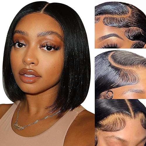 8 Inch Bob Wig Human Hair 180% Density 13x4 HD