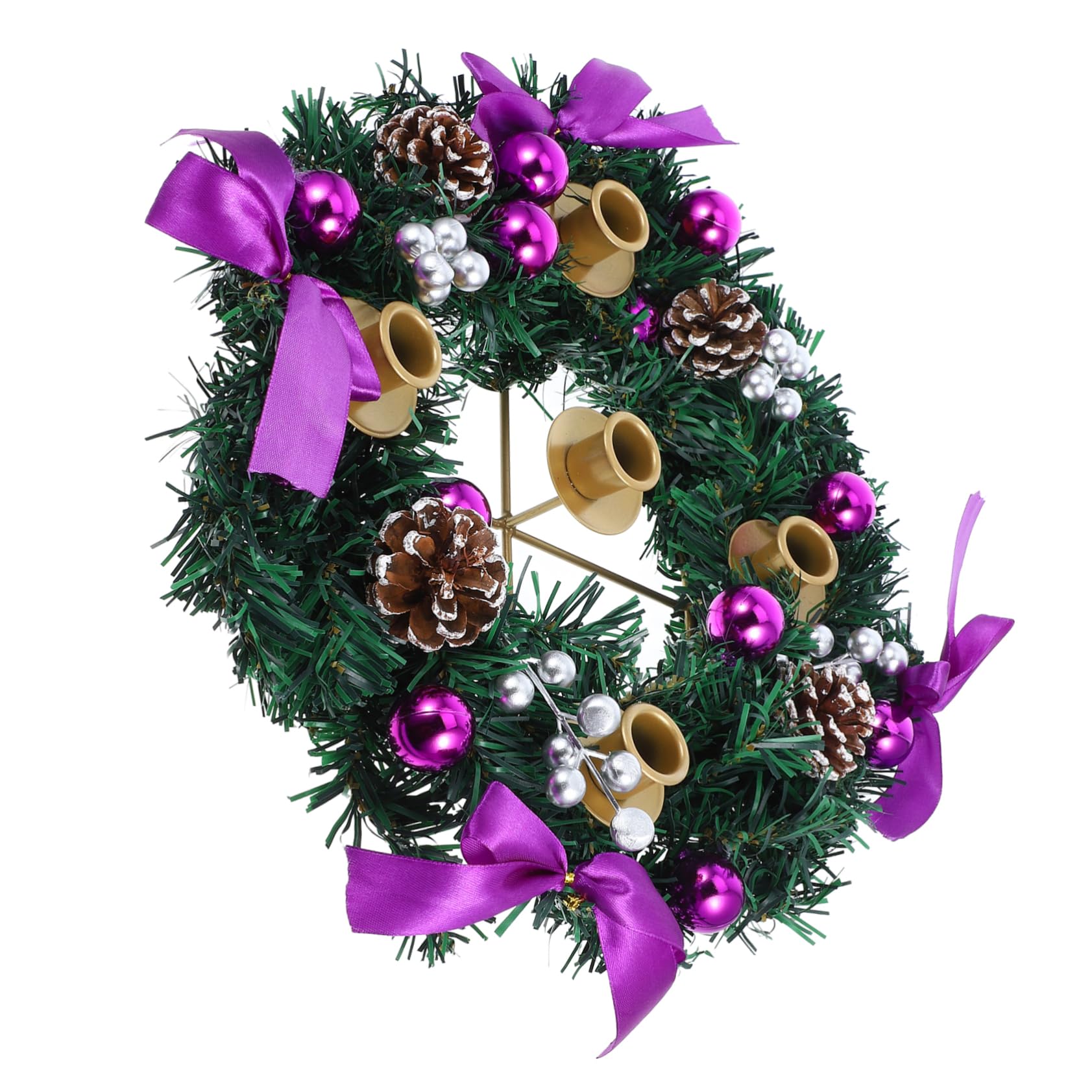 Unomor Christmas Advent Wreath Candleholder Holiday Centerpiece Christmas Swag Dec
