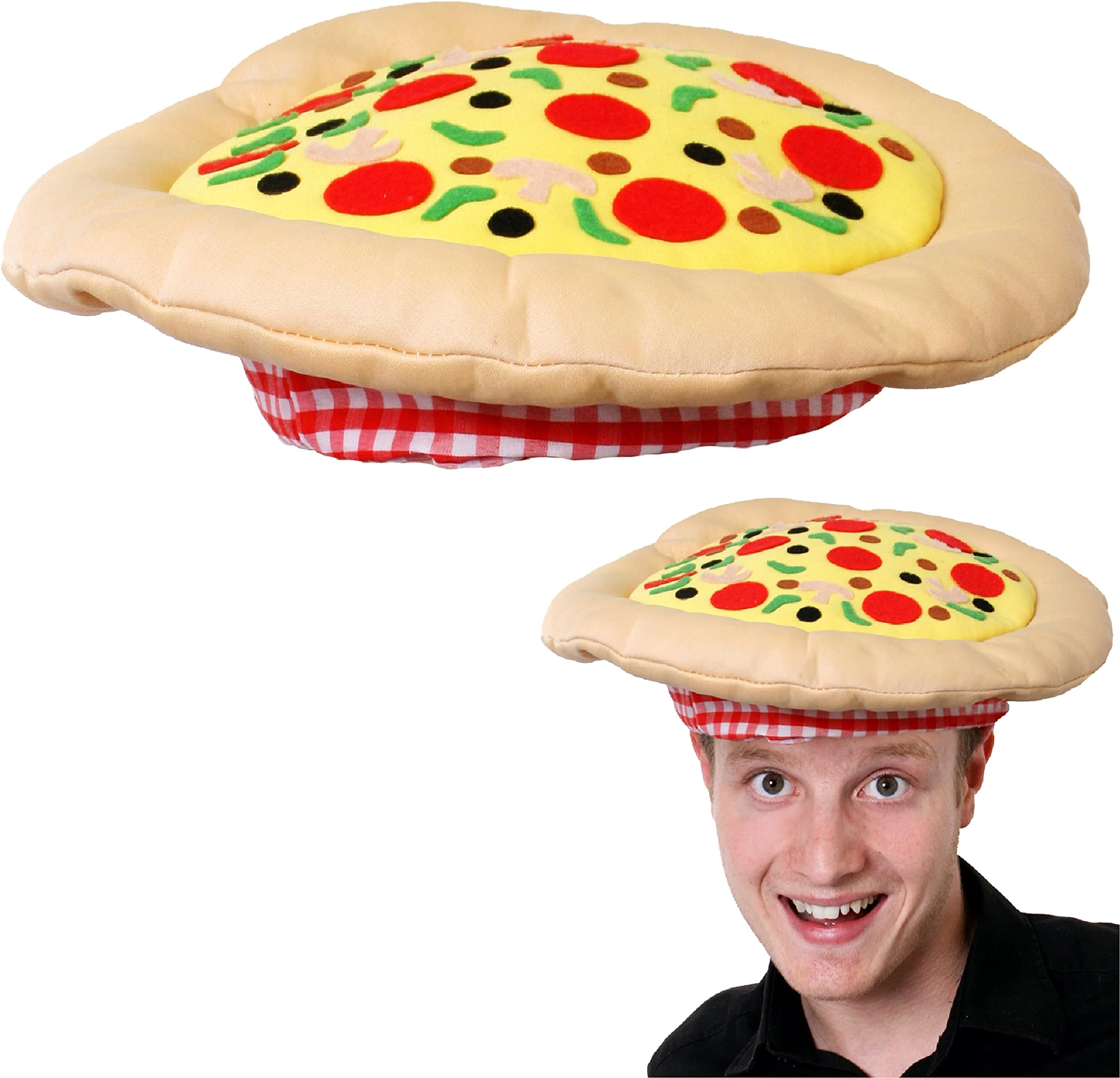 Pizza Hat - Italian Pizza Hat Novelty Food Hat - Perfect for Fancy Dress Events Funny Costume Party Accessory