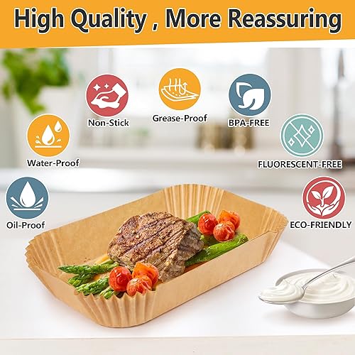 Miniatura 2 de Forros para freidora de aire desechables, 125 forros para freidora de aire Ninja de 2 cestas, forros antiadherentes naturales para freidora de aire,