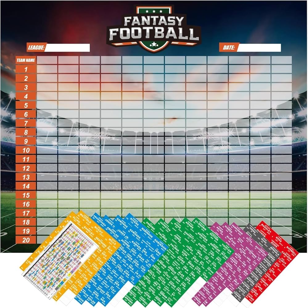 2024-2025-fantasy-football-draft-board-kits-with-12-team-20-round-500-player-labels-and-blank-labels-including-2024-top-rookie-and-schedule-amazon-com-au-sports-fitness-outdoors