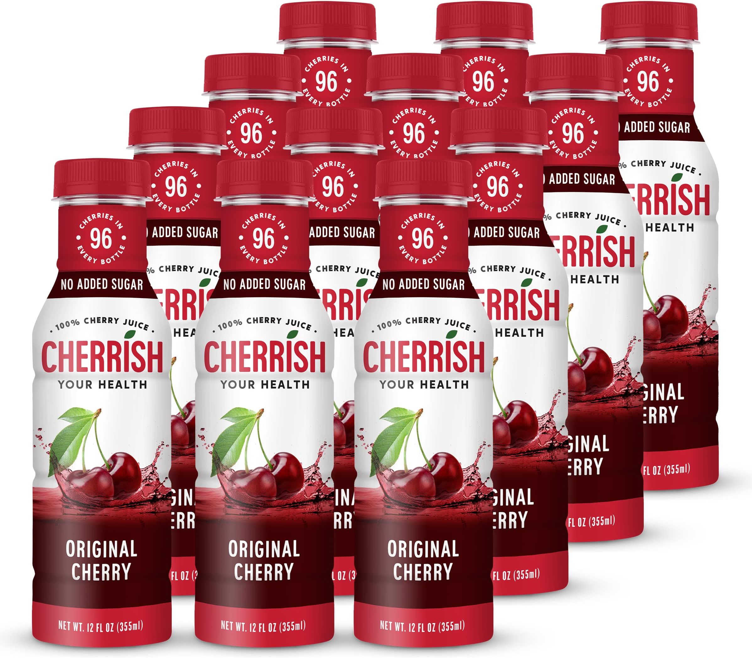 CHERRiSH 100% Tart Cherry Juice (Cherry Original, 12 Pack)