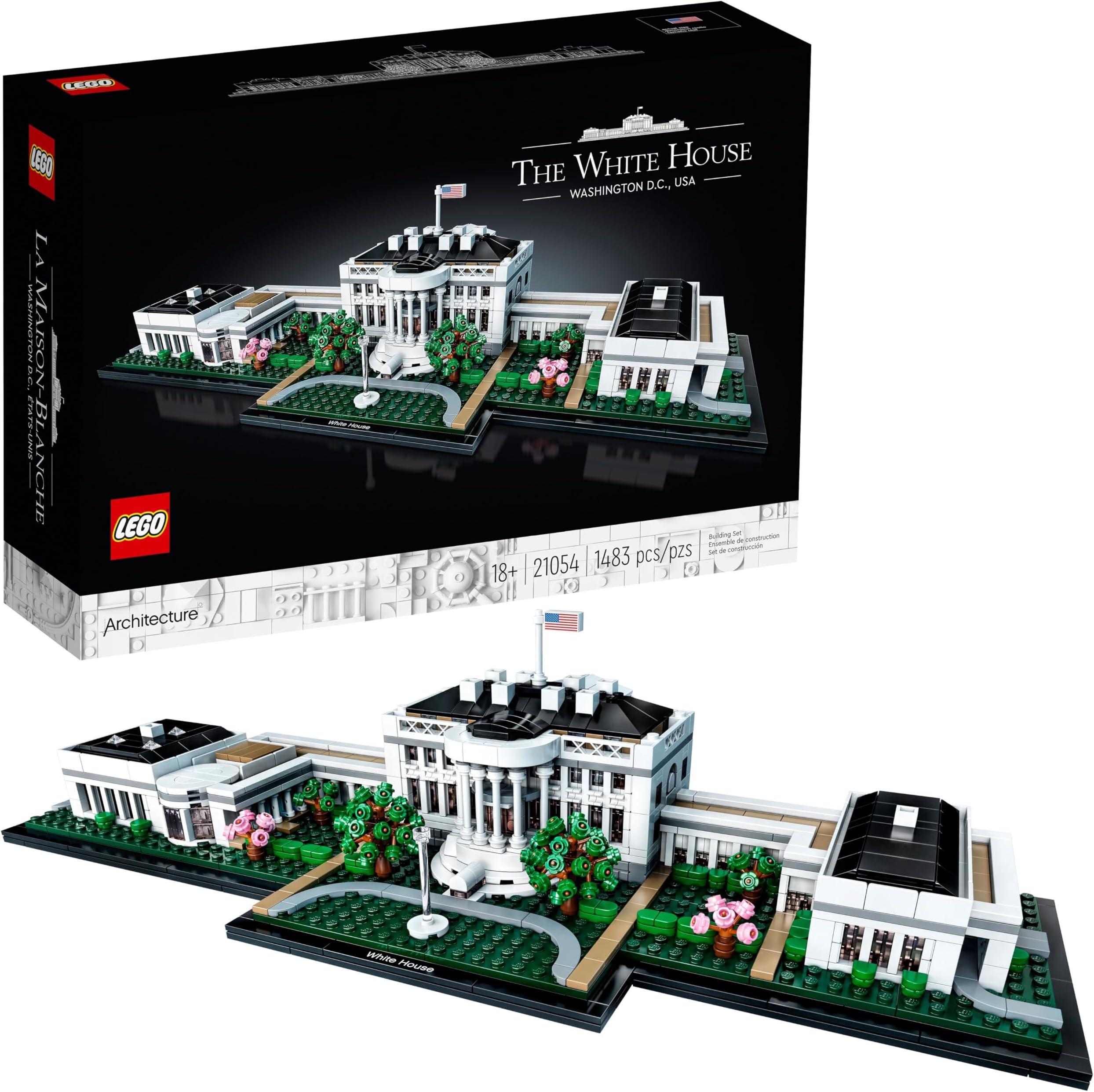 Architecture Collection: The White House 21054 - Model Building Kit, Creative Set for Adults and Teens, Energizing DIY Project, Iconic Presidential Office, Great Collectible Gift for Father's Day