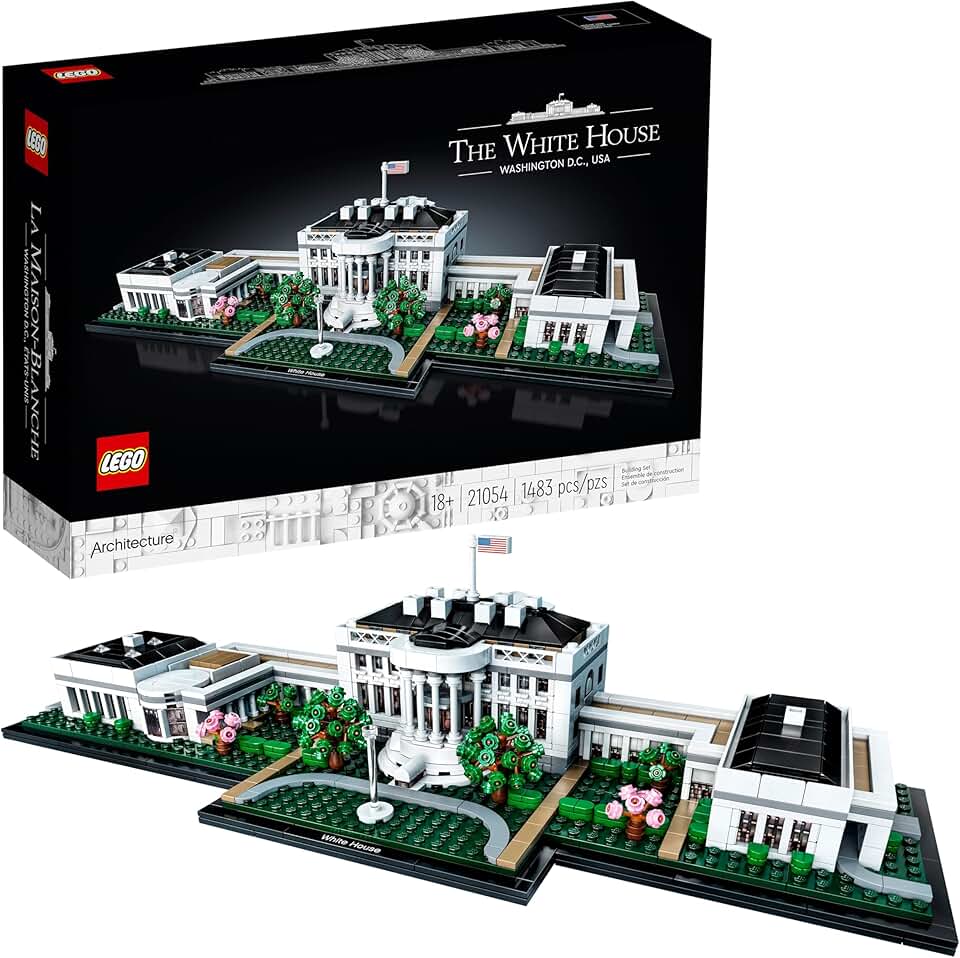 LEGO Architecture Collection: The White House 21054 - Model Building Kit, Creative Set for Adults and Teens, Energizing DIY Project, Iconic Presidential Office, Great Collectible Gift for Father's Day