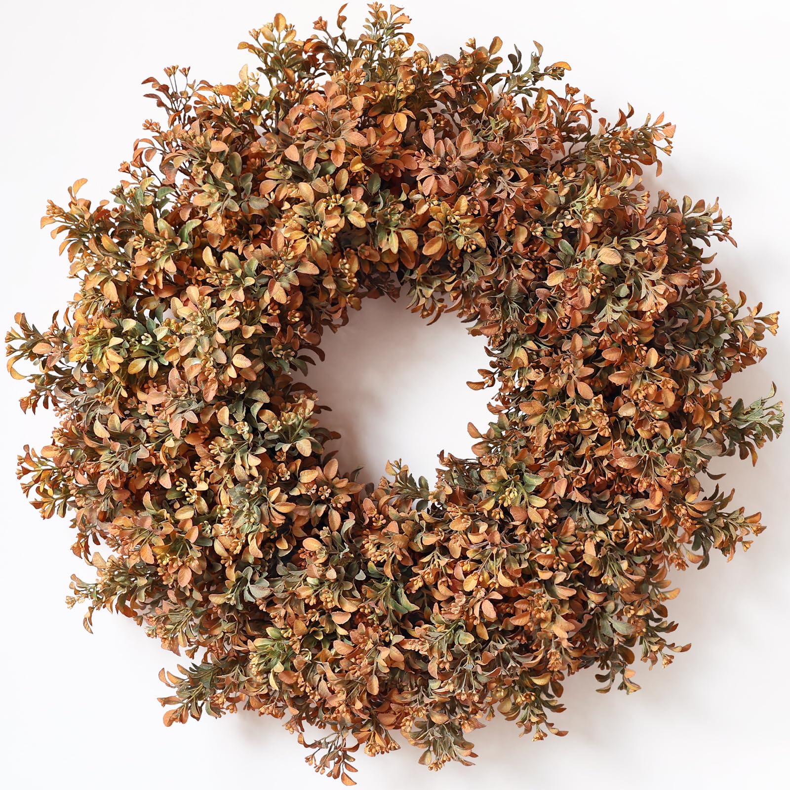 FOTEEWL Boxwood Wreath (Autumn Orange)