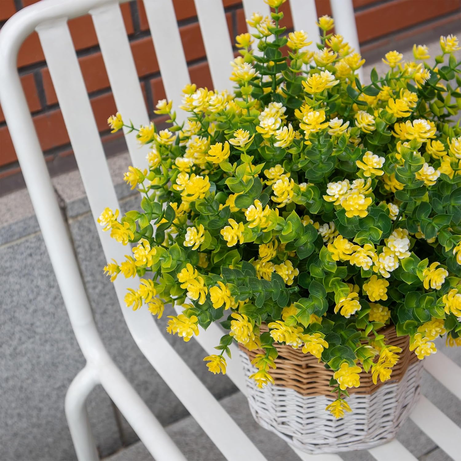 Artificial Flowers for Outdoors, 12 Bundles UV Resistant Artificial Outdoor Flowers, Not-Fading Plastic Fake Flowers for Outdoor Planters for Home Garden Porch Yard Decor,Yellow - Image 4