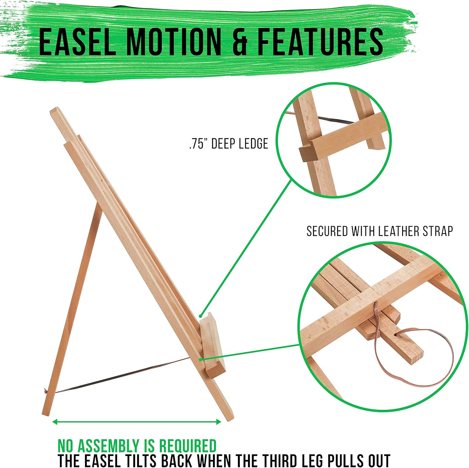 US Art Supply® 18" Large Tabletop Display A-Frame Artist Easel (12-Pack) - Image 3