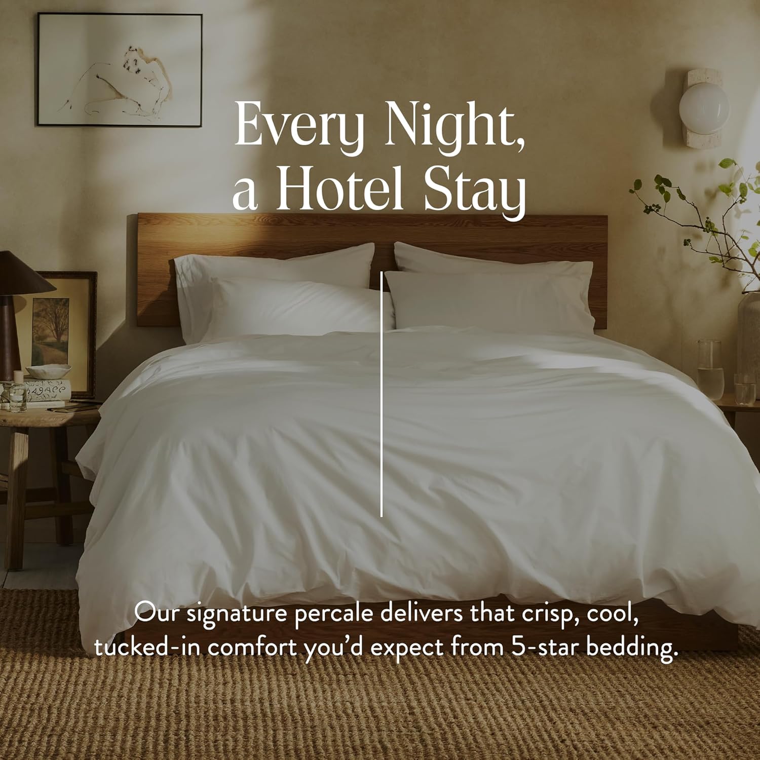 Brooklinen Luxury Percale Duvet Cover – 100% Cotton, Cool, Crisp, Extra-Long Corner Ties, Button Closure, Soft & Breathable – Machine Washable, Duvet Cover Full/Queen Bed Sizes (White) - Image 6