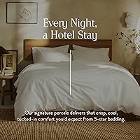 Vista 44 de Brooklinen Funda de edredón de percal de lujo, 100% algodón, fresca, nítida, lazos de esquina extralargos, cierre de botones, suave y transpirable