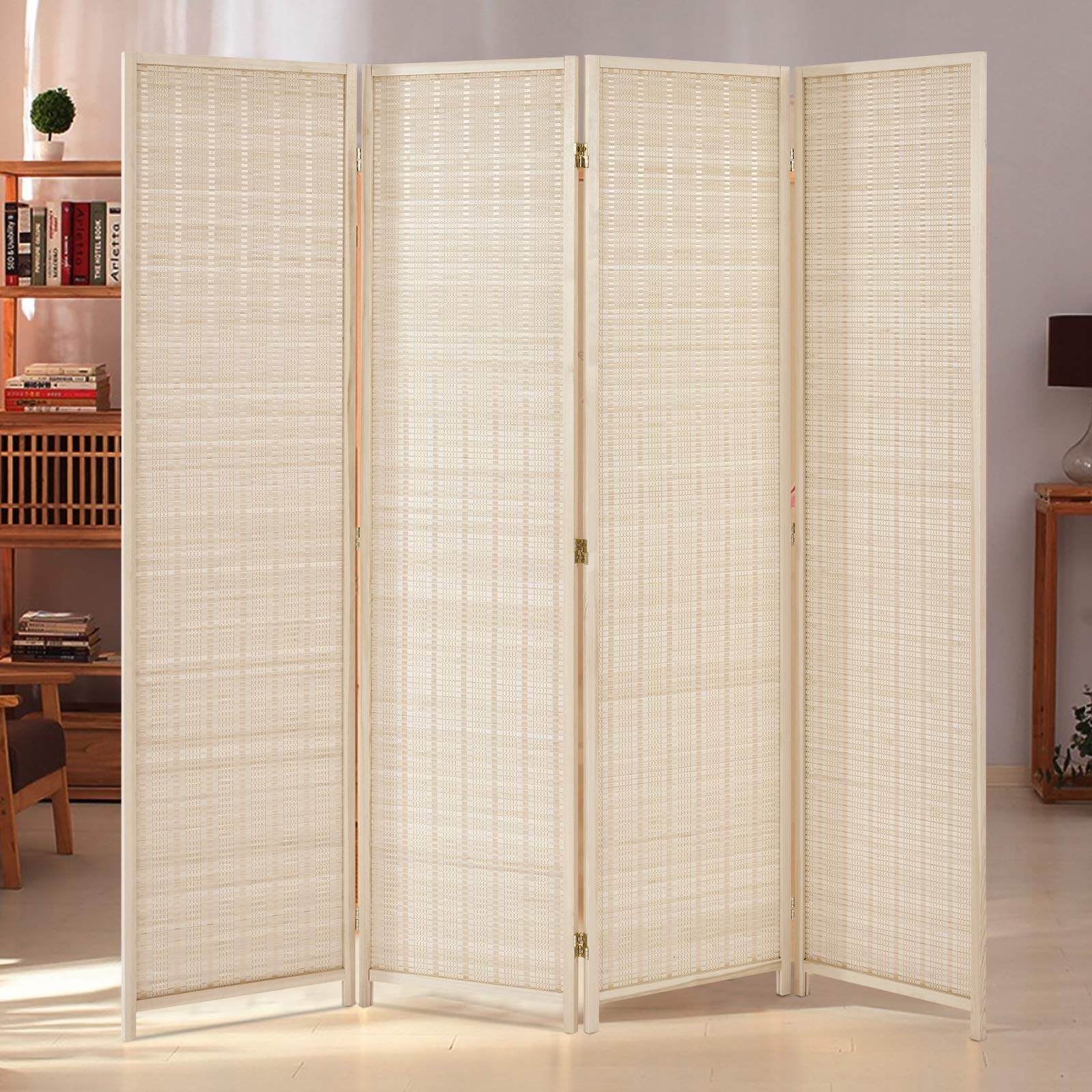 Buy Esright 4 Panel Bamboo Room Divider, 6 Ft Tall Folding Privacy