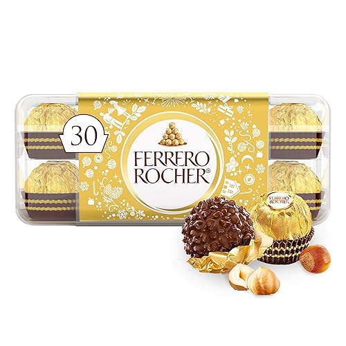 Ferrero Rocher, Premium Gourmet Milk Chocolate Hazelnut, Individually Wrapped, Chocolate Gift Box, 30 Count, 13.2 oz - Full Size