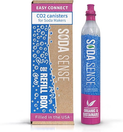 Soda Sense Easy Connect 60L CO2 Exchange Canister – 1 Pack, Replacement for Quick Connect Cylinder – Compatible with SodaStream PINK Snap-On Machines ONLY, Including ART, TERRA, ENSO & DUO