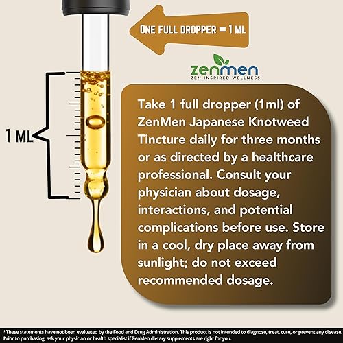 Miniatura 5 de Zenmen Tintura orgánica de Knotweed japonés, ayuda para el bienestar de las garrapatas y suplemento de apoyo inmunológico, fabricado en los Estados
