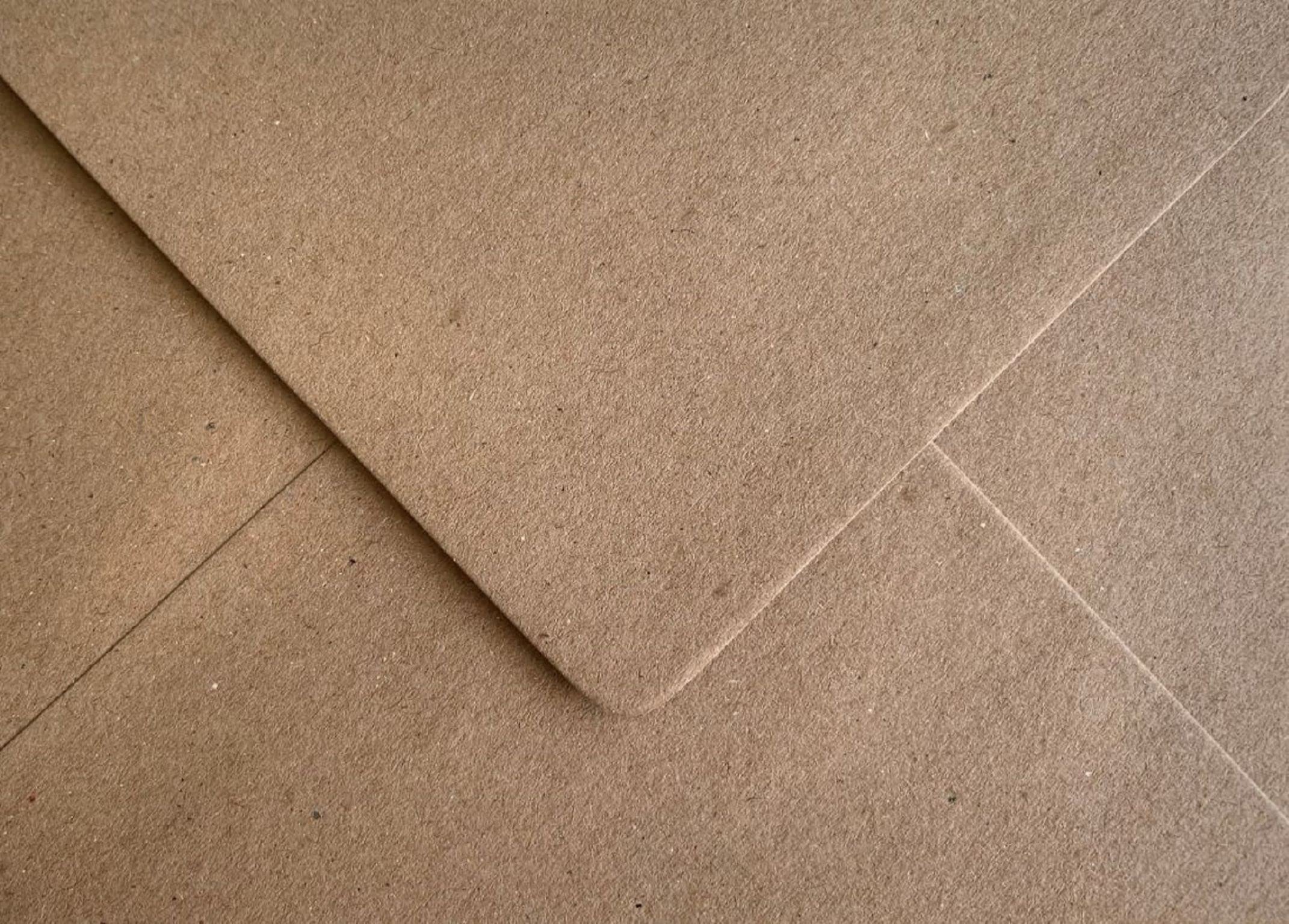 10 x Kraft Envelopes Recycled Gummed 100gsm Suitable for Greetings Cards, Wedding Invitations, Birthdays, Seeds (5x7 133mm x 184mm)