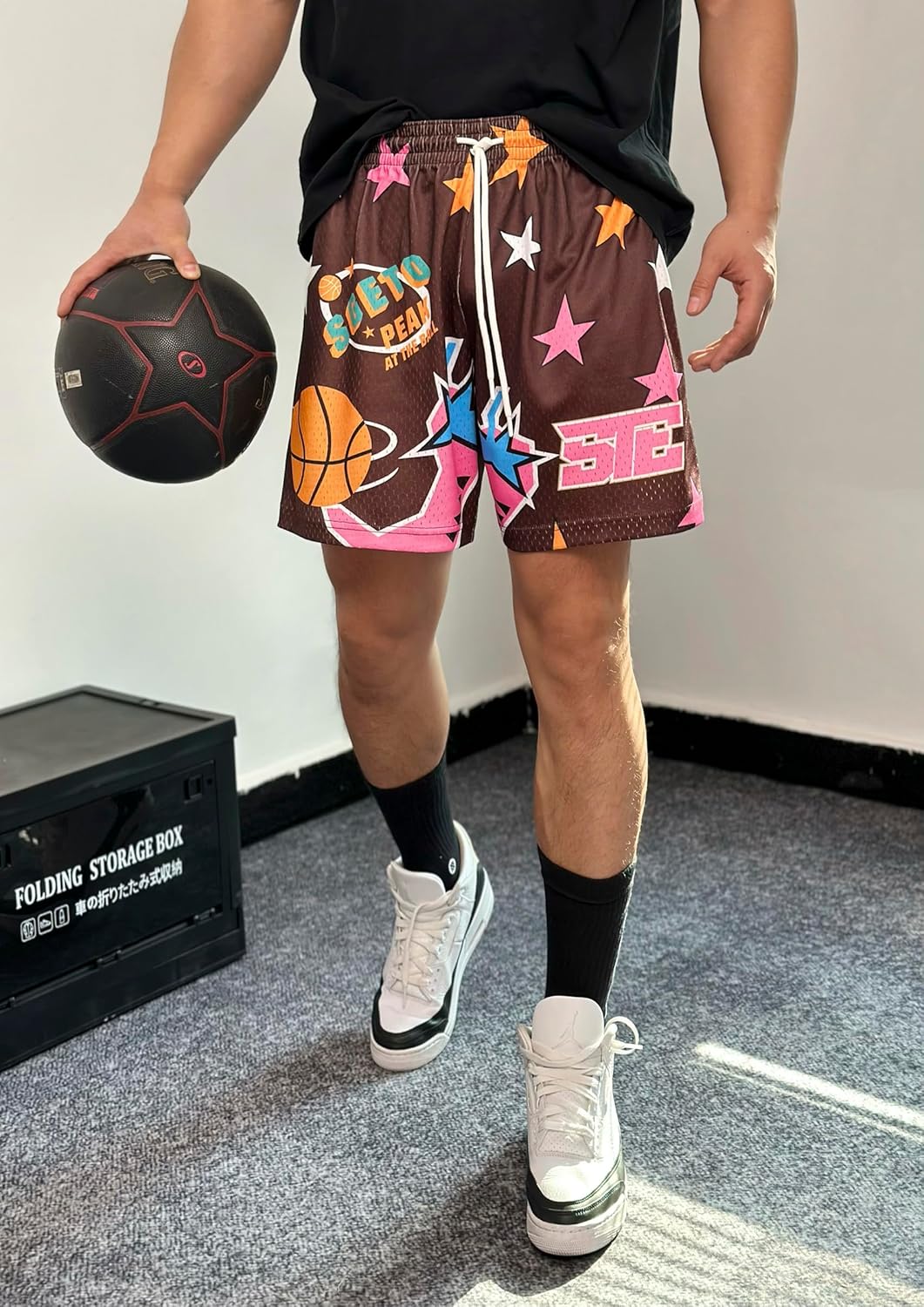 DIOTSR Mens Graphic Basketball Shorts Drawstring Running Workout Shorts Summer Cool Casual Shorts - Image 2