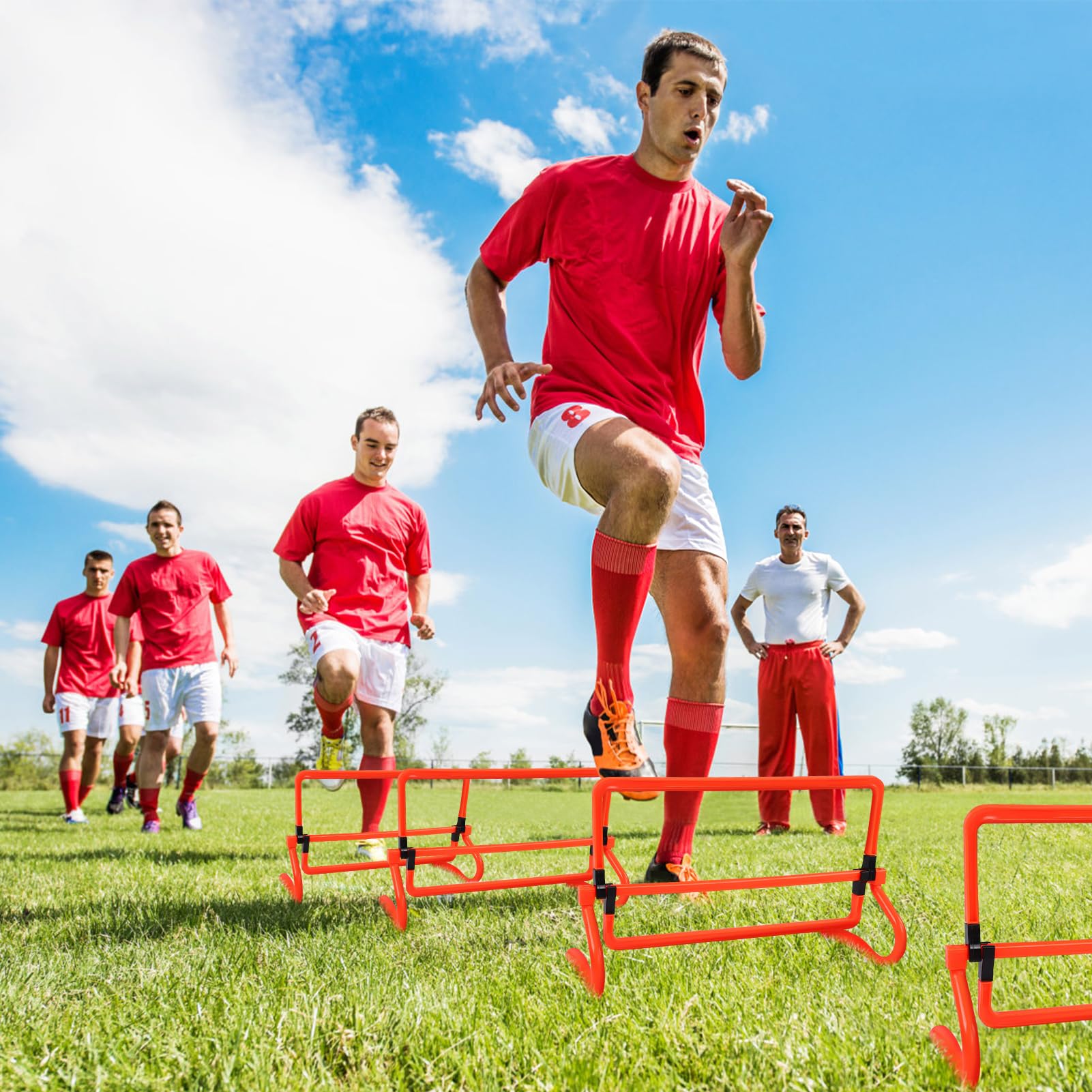 Cocoarm 5er-Set Koordinationshürden Speed Agility Training Hürden Höhenverstellbar 15cm/22cm/28cm/36cm Trainingshürden Fußball Training Beweglichkeits Koordinationstraining für Kinder