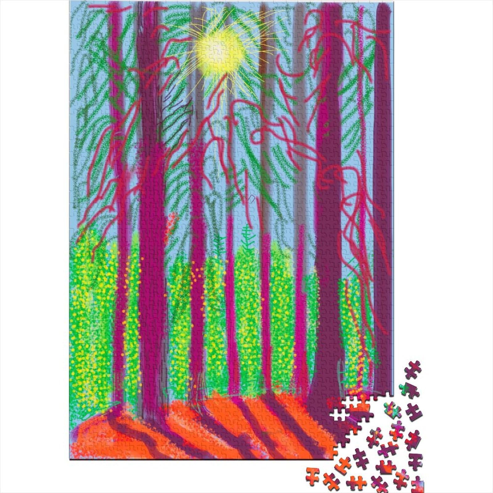 David Hockney 1000 Piece Wooden Jigsaw Museum Puzzles for Adults Fun Jigsaws 1000 Pieces World Famous Paintings Jigsaw Puzzle Presents for Fine Art Jigsaws
