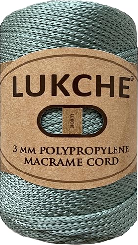 Lukche Cordón de macramé de poliéster de alta calidad de 0.118 in (147 yardas), (8.82 onzas), cuerda de macramé 100% polipropileno, hilo colorido