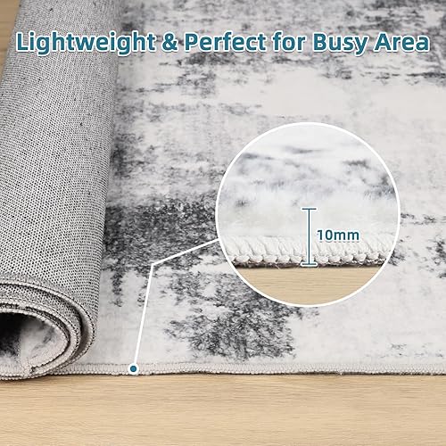 Miniatura 7 de Dripex Alfombra abstracta contemporánea, lavable y antideslizante, suave y esponjosa para sala de estar, dormitorio, habitación de los niños,