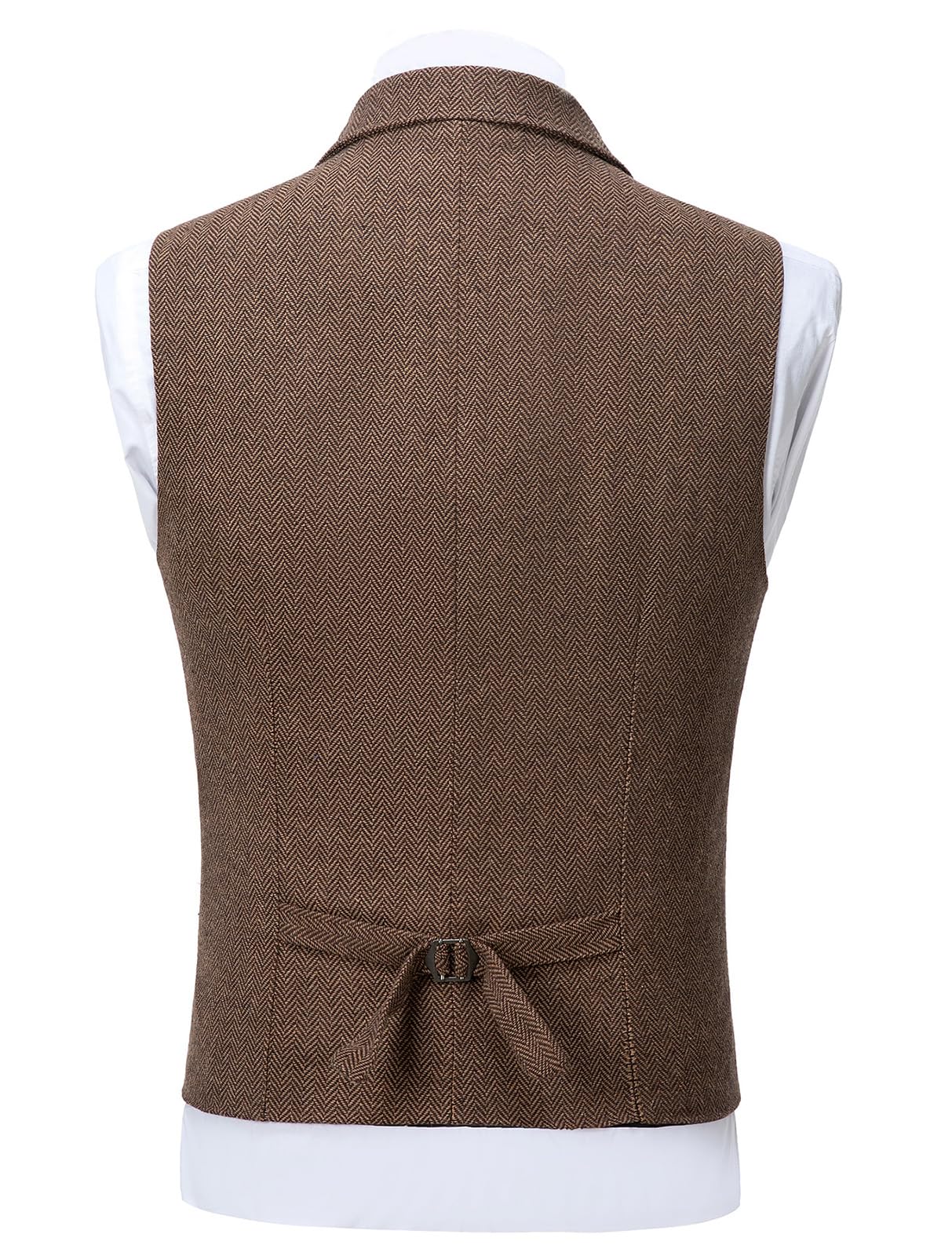 Tuikayoo Garnitur męski, kamizelka, slim fit, sukienka wełniana, kamizelka, tweed Herringbone dla świadków