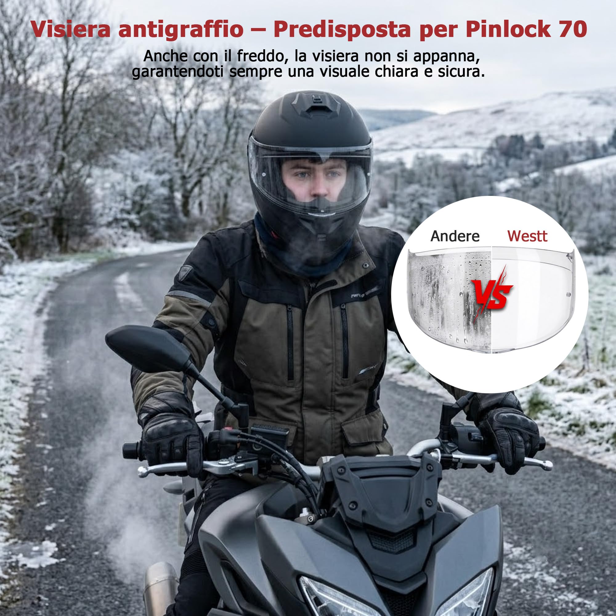 Westt Casco moto modulare con visiera certificato ECE 22.06 Donna e Uomo | Casco moto con visiera e parasole, casco scooter/ ciclomotore predisposto per sistemi di comunicazione