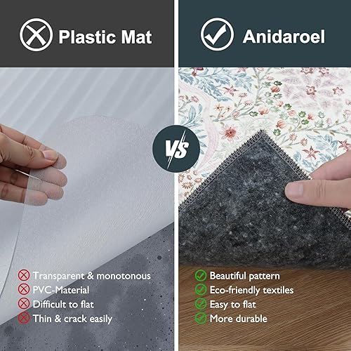 Miniatura 38 de Anidaroel Tapete para silla de 48 x 60 pulgadas para suelos de madera dura y azulejos, alfombra de silla de oficina para silla rodante, tapete
