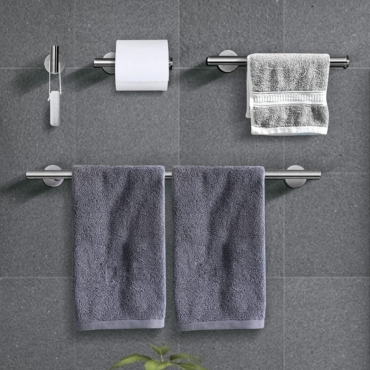 Towel Bar for Bathroom（4 pack/304 Stainless Steel） with 23.6" Towel bar，Toilet Paper Holder，Hand Towel bar and Robe Hook | Bathroom Hardware Set : Tools & Home Improvement