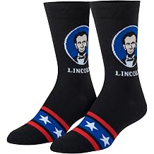 Crazy Socks - US Presidents & Political Crew Socks, Size Large