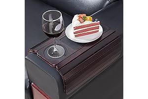 SUEH DESIGN Bamboo Foldable Anti-slip Sofa Arm Tray for Couch