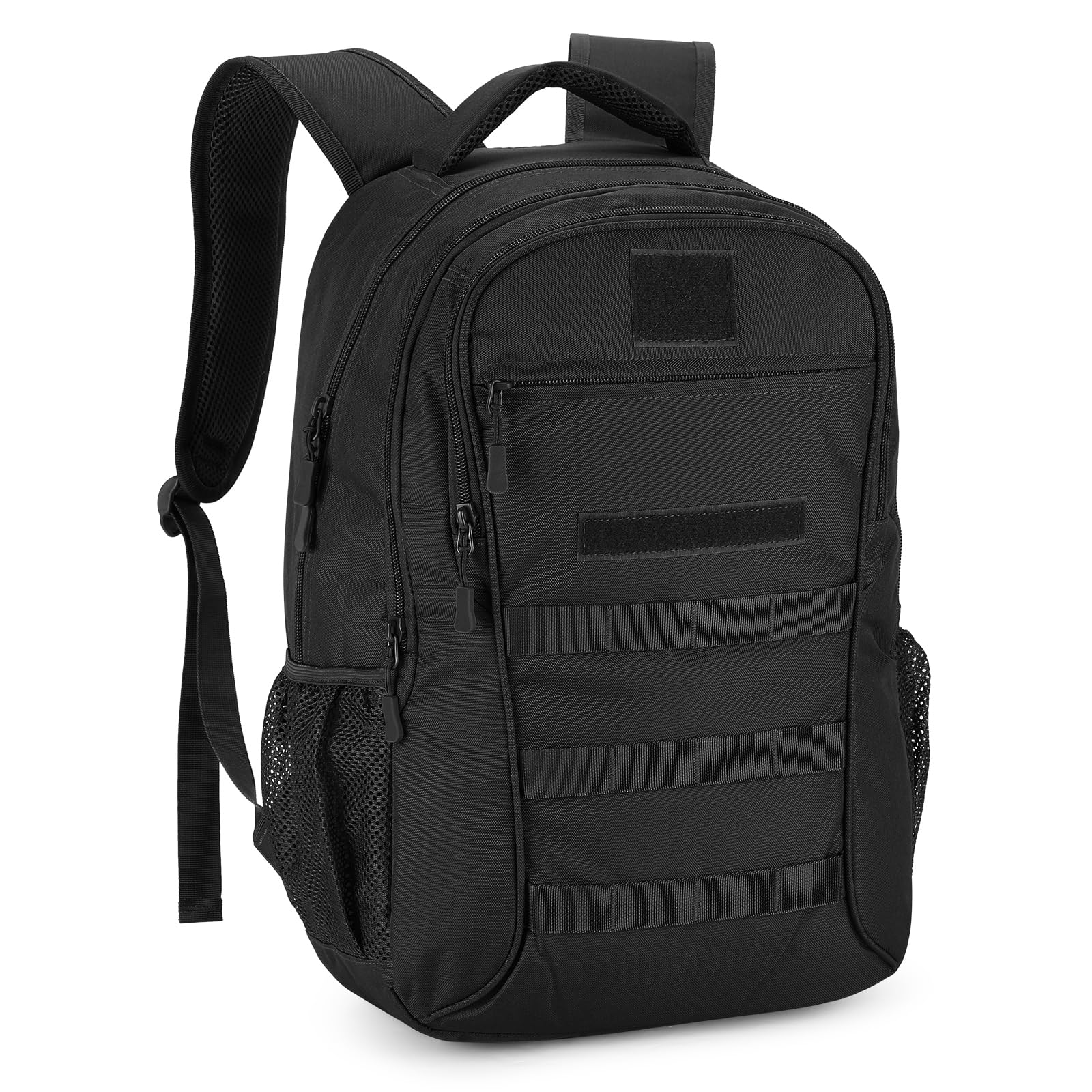 CamGo 15L Mini Backpack for Men Small Tactical Hiking Daypack Molle Gear Rucksack for Hunting Camping Bag with Patch, Black