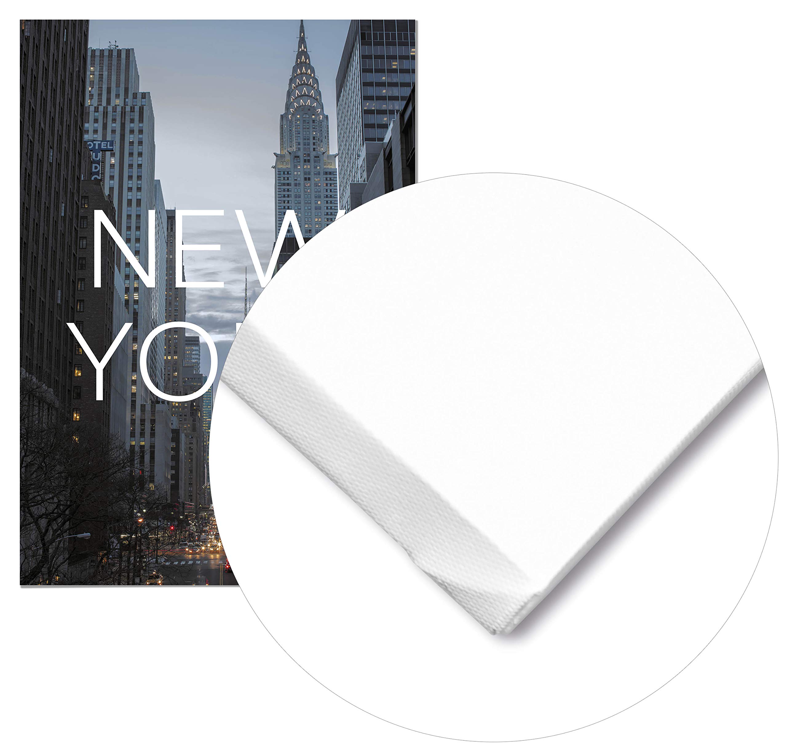 Panorama Quadro su Tela Canvas Stampe da Parete Città di New York 70 x 100 cm - Telaio in Legno Incluso - Quadri Moderni Soggiorno