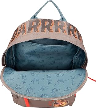 Depesche 12382 Dino World - Rugzak in kakibruin voor kinderen met