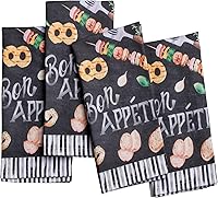 Vista 45 de Maison d' Hermine Servilletas de tela 100% algodón peinado de alta calidad, decorativas, lavables, juego de 4 servilletas para el hogar, cocina