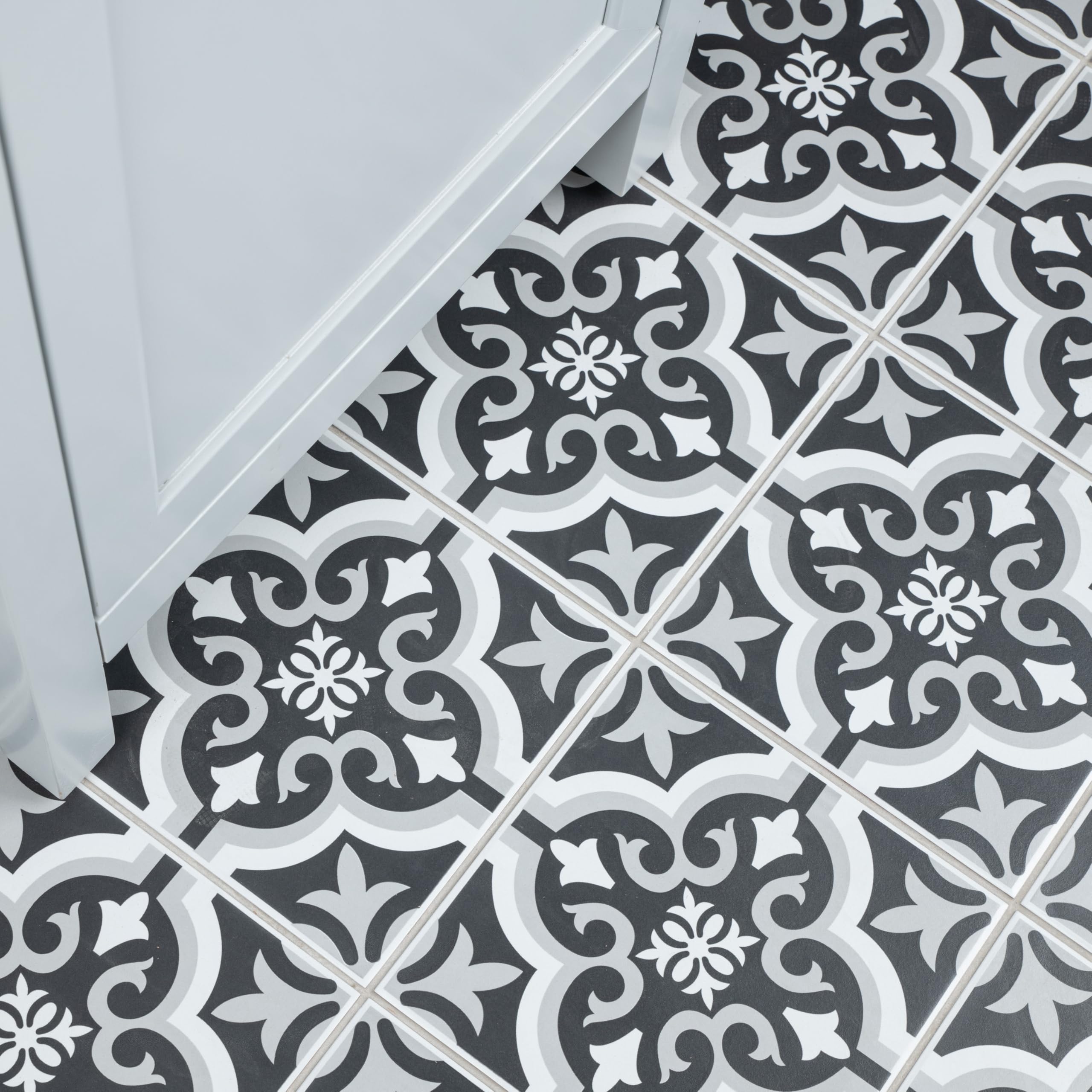 SomerTile Bracara Augusta Encaustic - Azulejo de cerámica para suelo y pared de 7-3/4 pulgadas x 7-3/4 pulgadas