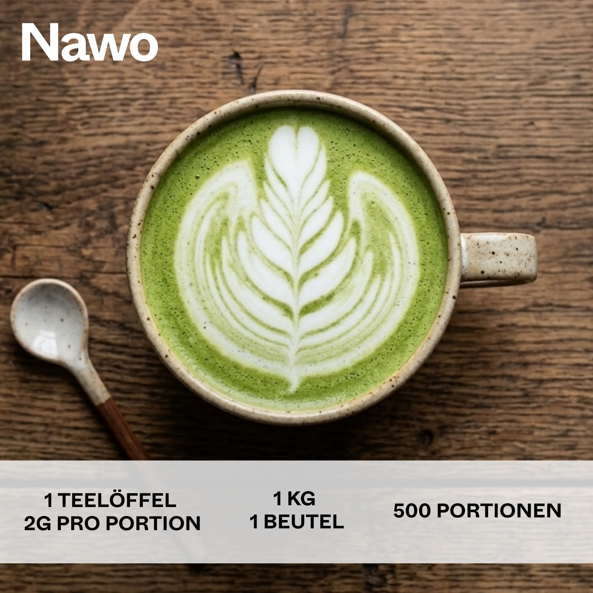 Bio Matcha Tee für Baristas – 250 g, 500 g & 1 kg – 100% natürliches Grüntee-Pulver, ideal für Matcha Latte, ohne Zuckerzusatz & Konservierungsstoffe, für Cafés – NAWO® Routines (1kg)