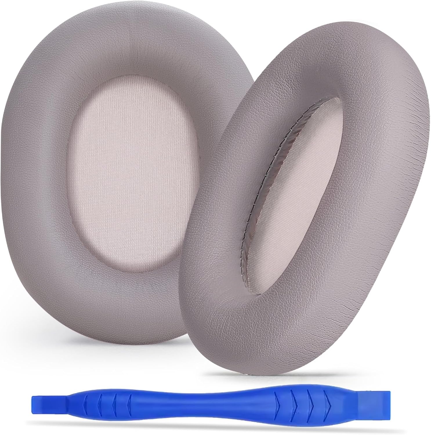 Aurivor Genuine Leather Ear Pads Cushions for Sony XM5 Noise Canceling Headphones, Premium WH-1000XM5 Replacement Earpads Covers with Soft Lambskin Leather, Optimized Memory Foam (Lambskin-Silver)