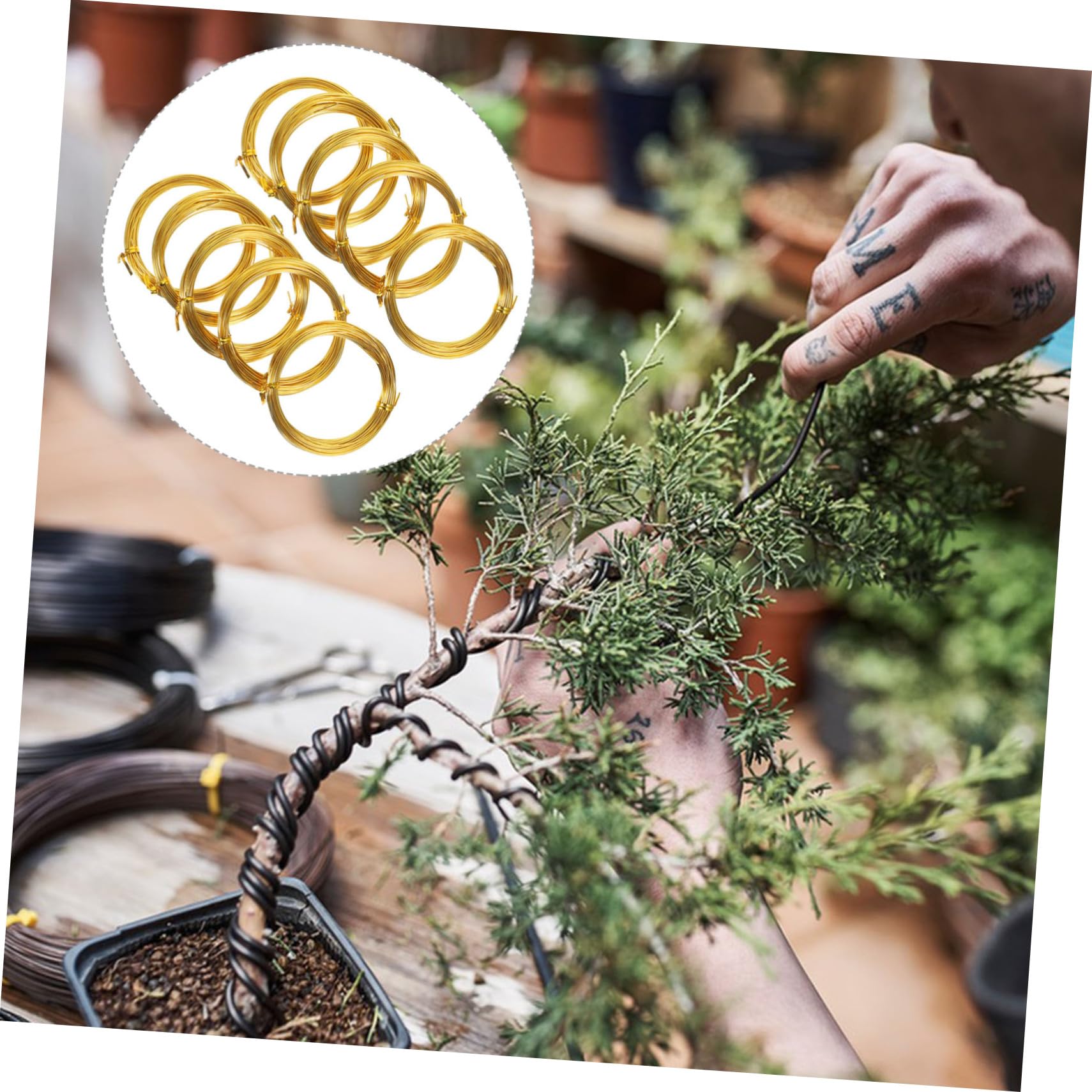 Hohopeti 1mm DIY Aluminum 10 Rolls Bonsai Training Wire Aluminum Bonsai Wire Gardening Supplies