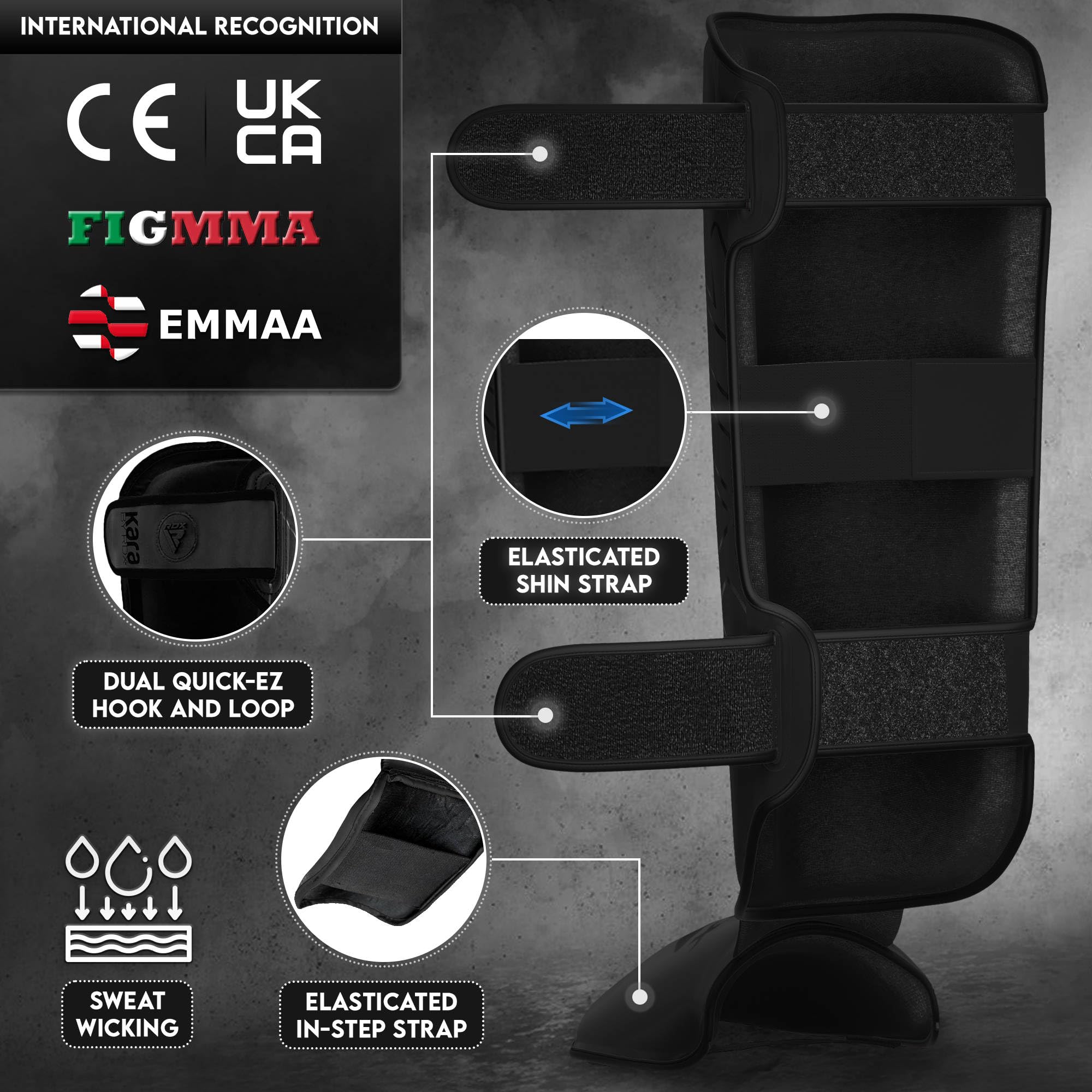 RDX Schienbeinschoner Kickboxen Kampfsport Muay Thai Training, Maya Hide Leder Kara Thaiboxen Schienbeinschutz, Schienbeinschützer Sparring Boxen Krav MAGA MMA Karate Taekwondo