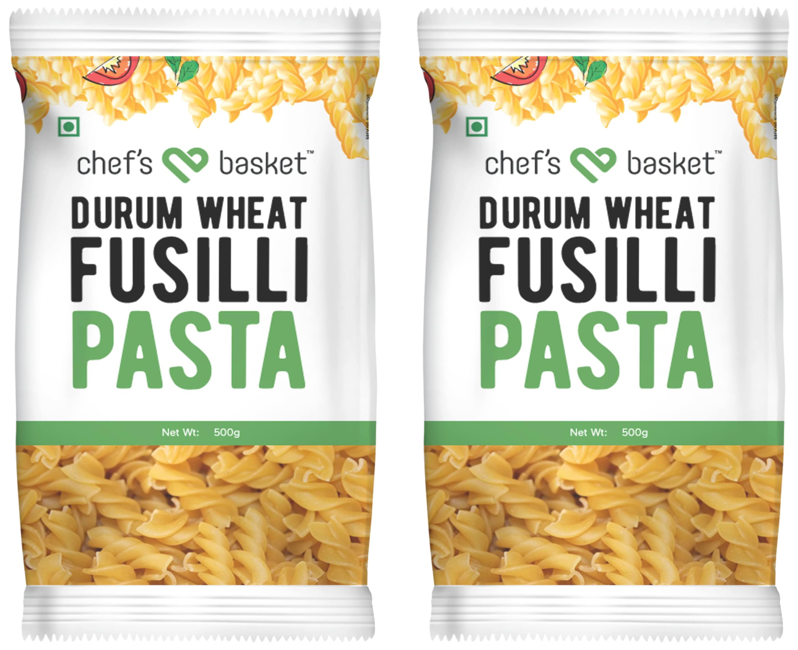 Chef's Basket - Durum Wheat Fusilli Pasta | Vegetarian | Made with Durum Wheat Semolina | 500 gm (Pack of 2)-image-43